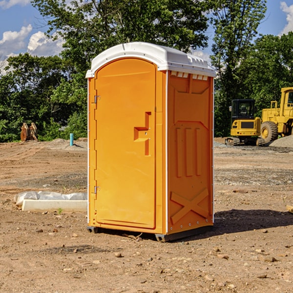 how often are the portable restrooms cleaned and serviced during a rental period in Latimore